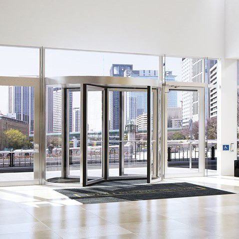 Puerta de hospital - RD100 - ASSA ABLOY Entrance Systems Italy Srl - con paneles de vidrio / de vidrio