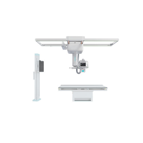 Sistema de radiografía digital - Angell Technology - para radiografía polivalente / con Bucky en el suelo / con brazo portatubos telescópico de techo