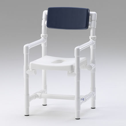 Taburete de ducha con reposabrazos - DH 49 A PRS - RCN Medizin - con apertura higiénica / con respaldo