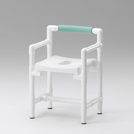 Taburete de ducha con reposabrazos - DH 49 A RL - RCN Medizin - con apertura higiénica / con respaldo