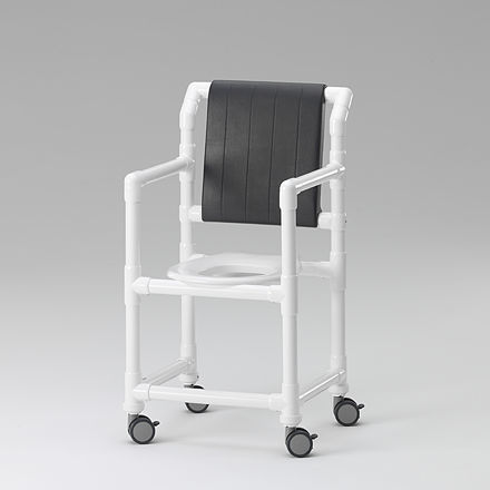 Silla de ducha con reposabrazos - SC 100 PR - RCN Medizin - con ruedas / con apertura higiénica / con respaldo