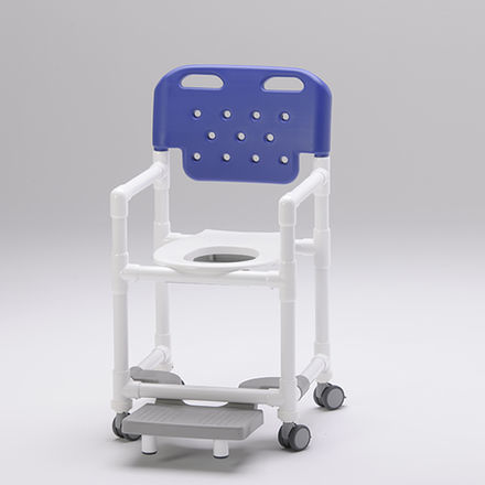 Silla de ducha con reposabrazos - SC 200 FT - RCN Medizin - con ruedas / con reposapiés / con apertura higiénica