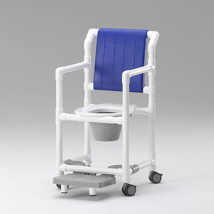 Silla de ducha con reposabrazos - SCC 250 FT PR - RCN Medizin - con ruedas / con placa reposapiés deslizante / con apertura higiénica
