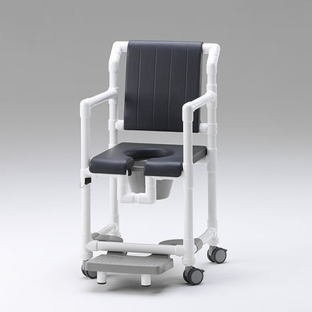 Silla de ducha con reposabrazos - SCC 250 PPG - RCN Medizin - con ruedas / con placa reposapiés deslizante / con apertura higiénica