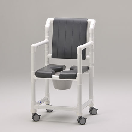 Silla de ducha con reposabrazos - SCC 250 PR PZ - RCN Medizin - con ruedas / con apertura higiénica / con cubo