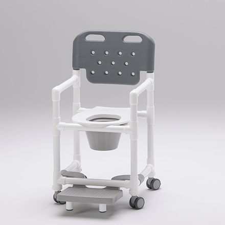 Silla de ducha con reposabrazos - SCC 200 FT - RCN Medizin - con ruedas / con placa reposapiés deslizante / con apertura higiénica