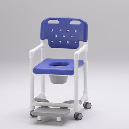 Silla de ducha con reposabrazos - SCC 200 FT PS - RCN Medizin - con ruedas / con placa reposapiés deslizante / con apertura higiénica