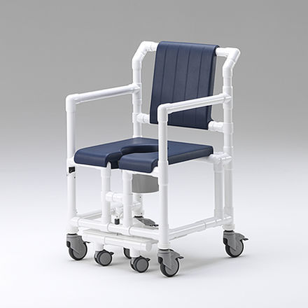 Silla de ducha con reposabrazos - SCC 250 XL PPG STE - RCN Medizin - con ruedas / con placa reposapiés deslizante / con apertura higiénica
