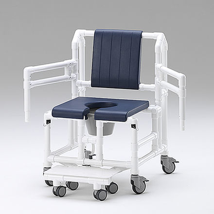 Silla de ducha con reposabrazos - SCC 250 OS PPG 2ASAOS STE - RCN Medizin - con ruedas / con reposapiés / con apertura higiénica