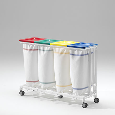 Carro para bolsas para ropa sucia - SLH 024 FP - RCN Medizin - de hospital / de transporte / 4 bolsas