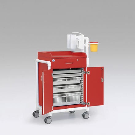 Carro médico - MEW 100 S - RCN Medizin - de uso general / multifunción / con canasta