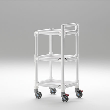 Carro médico - MPC 153 - RCN Medizin - de uso general / multifunción / 3 estantes
