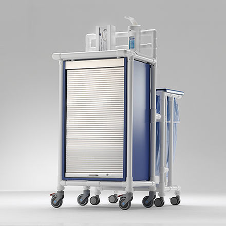 Carro para bolsas para ropa limpia - Solution I - RCN Medizin - médico / de almacenamiento / de aluminio