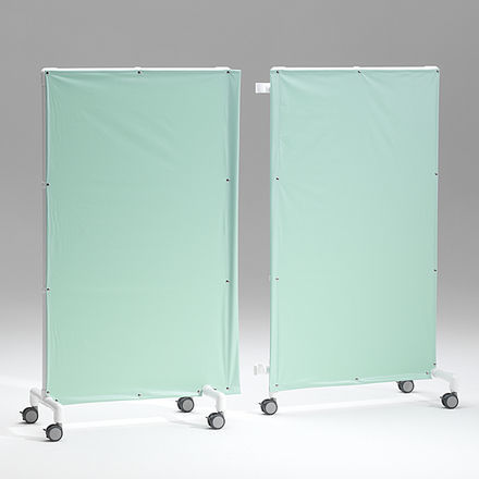 Biombo médico con ruedas - PV10 EM10 - RCN Medizin - 2 paneles / con cortina