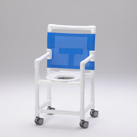 Silla de ducha con reposabrazos - SC 100 - RCN Medizin - con ruedas / con apertura higiénica / con respaldo