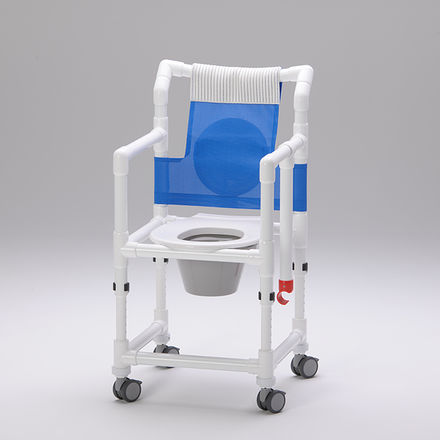 Silla de ducha con reposabrazos - SCC 250 HV SB - RCN Medizin - con cubo / con respaldo / de altura variable