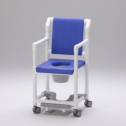 Silla de ducha con reposabrazos - SCC 250 PS FT PR - RCN Medizin - con ruedas / con apertura higiénica / con cubo