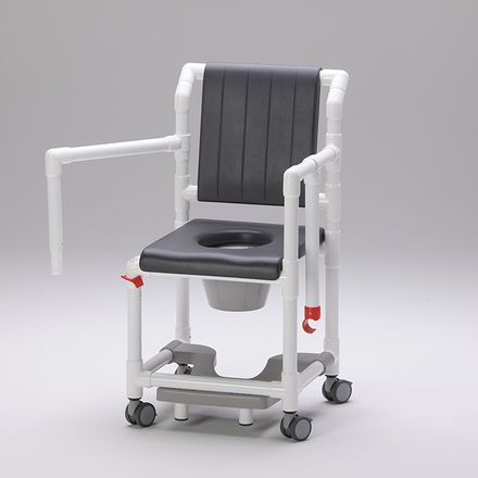 Silla de ducha con reposabrazos - SCC 250 PSG SB - RCN Medizin - con ruedas / con reposapiés / con apertura higiénica