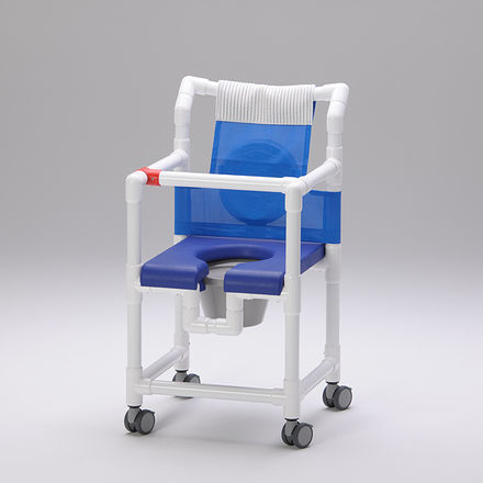 Silla de ducha con reposabrazos - SCC 250 PP SB - RCN Medizin - con ruedas / con reposapiés / con apertura higiénica