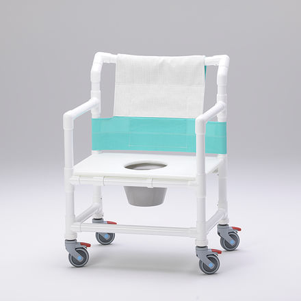 Silla de ducha con reposabrazos - SCC 250 OS DS - RCN Medizin - con ruedas / con apertura higiénica / con cubo