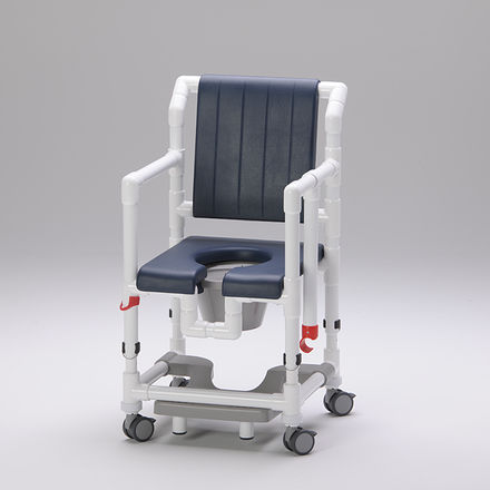 Silla de ducha con reposabrazos - SCC 250 PPG SB HV - RCN Medizin - con ruedas / con placa reposapiés deslizante / con apertura higiénica