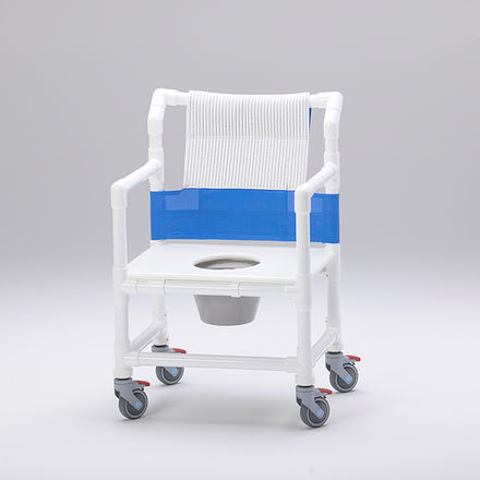 Silla de ducha con reposabrazos - SCC 250 XL DS  - RCN Medizin - con ruedas / con apertura higiénica / con cubo