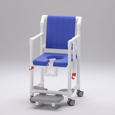 Silla de ducha con reposabrazos - SC 100 PPG SB - RCN Medizin - con ruedas / con placa reposapiés deslizante / con apertura higiénica