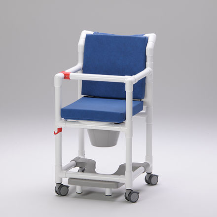 Silla de ducha con reposabrazos - SCC 250 D SB - RCN Medizin - con ruedas / con placa reposapiés deslizante / con cubo
