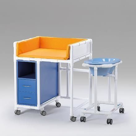 Mueble cambiador con bañera - WK 07 - RCN Medizin - biolimpieza / con canastillas / para hospital
