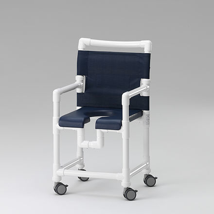 Silla de ducha con reposabrazos - SC 100 PP - RCN Medizin - con ruedas / con apertura higiénica / con respaldo