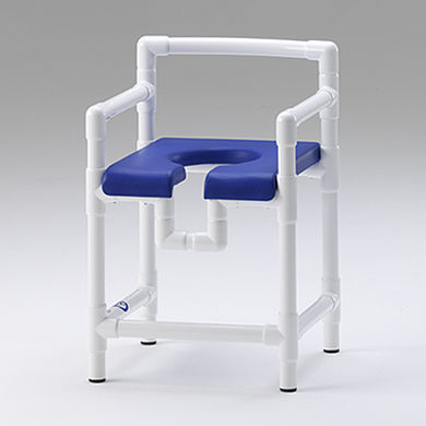 Taburete de ducha con reposabrazos - DH 90 PP - RCN Medizin - con apertura higiénica / con respaldo