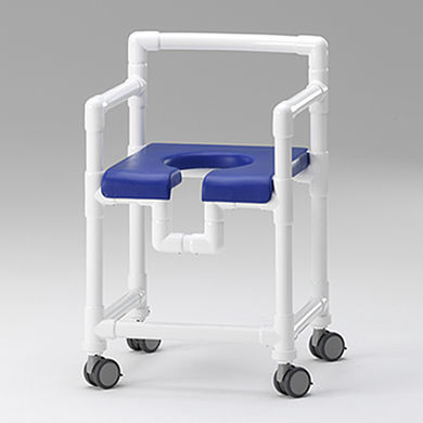Taburete de ducha con reposabrazos - DH 100 PP - RCN Medizin - con apertura higiénica / con respaldo