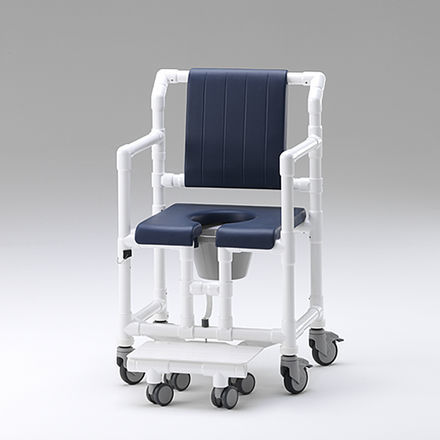 Silla de ducha con reposabrazos - SCC 250 XL PPG - RCN Medizin - con ruedas / con placa reposapiés deslizante / con apertura higiénica