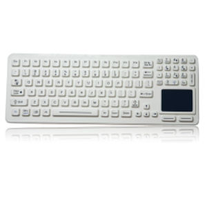Teclado médico con alfombrilla táctil - SLK-97-TP - IKEY - de caucho de silicona / lavable / desinfectable