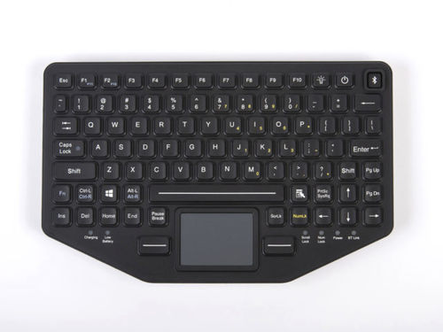 Teclado médico con alfombrilla táctil - BT-870-TP-SLIM - IKEY - de silicona / de caucho de silicona / inalámbrico