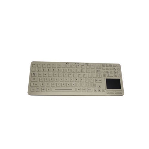 Teclado médico con alfombrilla táctil - EKS-97-TP-W - IKEY - de caucho de silicona / lavable / USB