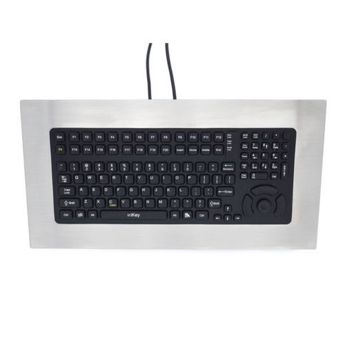 Teclado médico con teclas digitales - PM-5K-FSR-NI - IKEY - de caucho de silicona / de acero inoxidable / USB