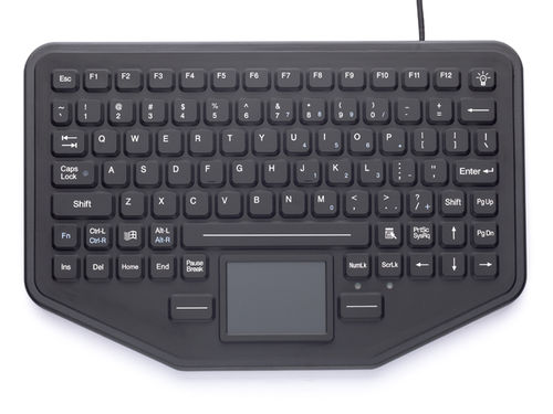 Teclado médico con alfombrilla táctil - SB-87-TP - IKEY - de caucho de silicona / lavable / retroiluminado