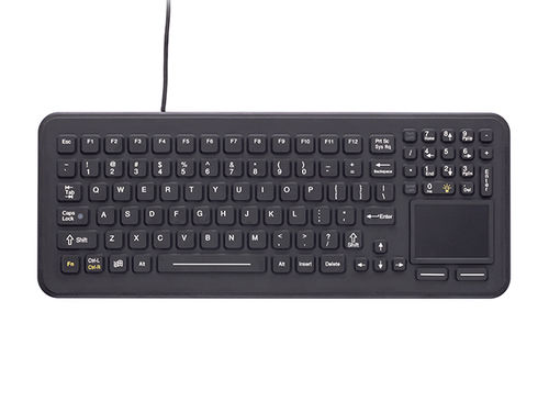 Teclado médico con alfombrilla táctil - SB-97-TP - IKEY - de caucho de silicona / lavable / desinfectable