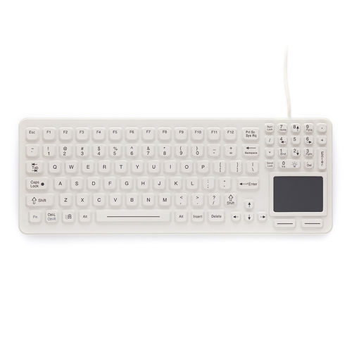 Teclado médico con alfombrilla táctil - SK-97-TP - IKEY - de caucho de silicona / lavable / desinfectable