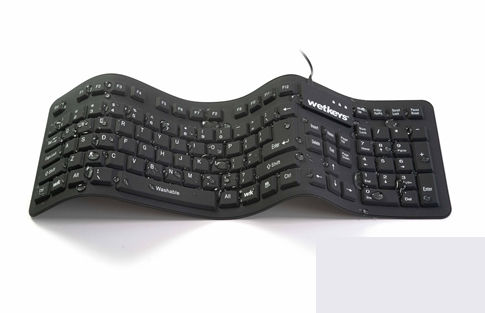 Teclado médico de silicona - KBWKFC106-BK - WETKEYS - flexible / impermeable / hermético