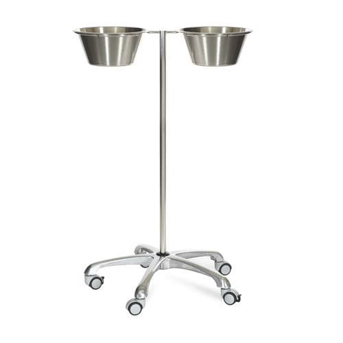 Portacuencos con dos recipientes - MSK 7030 - MIXTA - con ruedas / de acero inoxidable