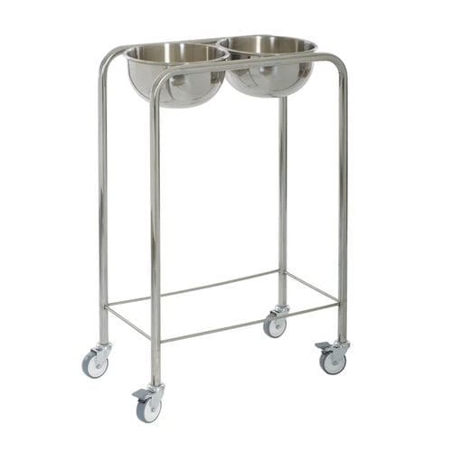 Portacuencos con dos recipientes - MSK 7001 - MIXTA - con ruedas / de acero inoxidable