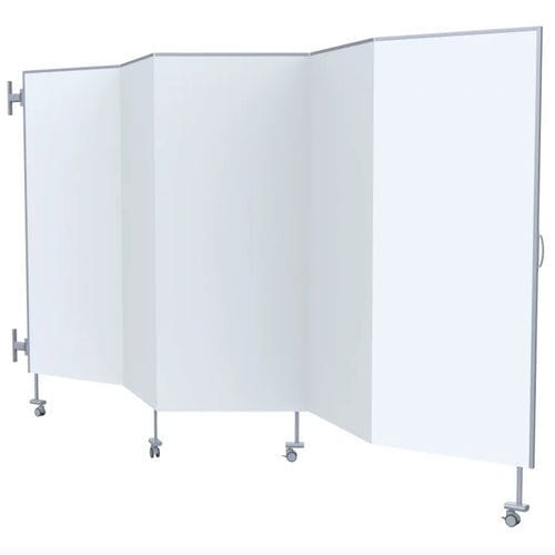 Biombo médico con ruedas - MHAP 2010 - MIXTA - 5 paneles / con cortina / de aluminio