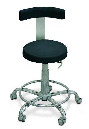 Taburete para consulta médica - HX - TT Med s.r.l. - de altura variable / con respaldo / con reposapiés
