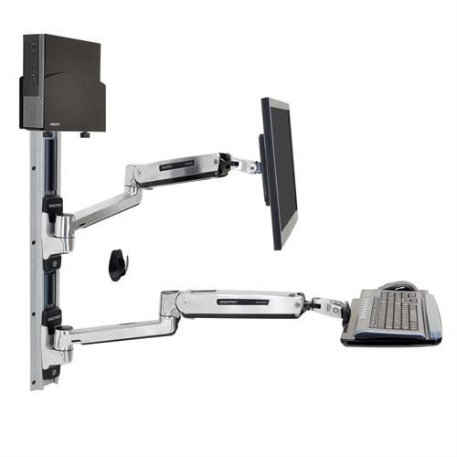 Estación de trabajo informática médica - LX Sit-Stand - Ergotron - de pared / reclinable