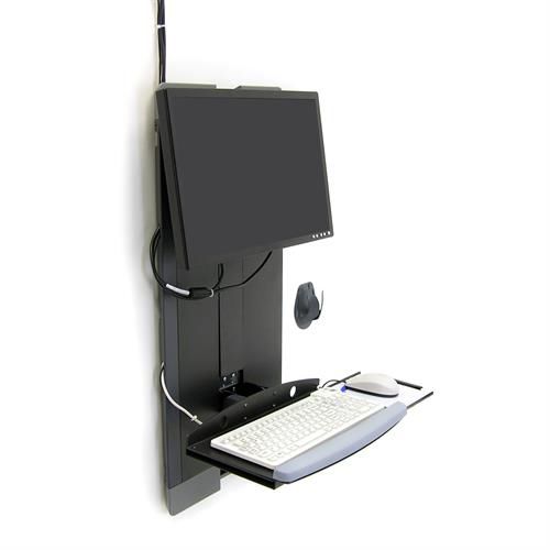 Estación de trabajo informática médica - 60-593 series - Ergotron - de pared / de altura regulable / reclinable