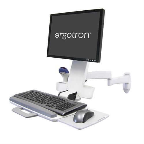 Estación de trabajo informática médica - 45-230-2 series - Ergotron - de pared / de altura regulable / reclinable