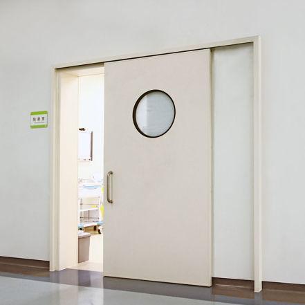 Puerta de hospital - ETDM-M - OWNIC - corredera / con paneles de vidrio / de aluminio
