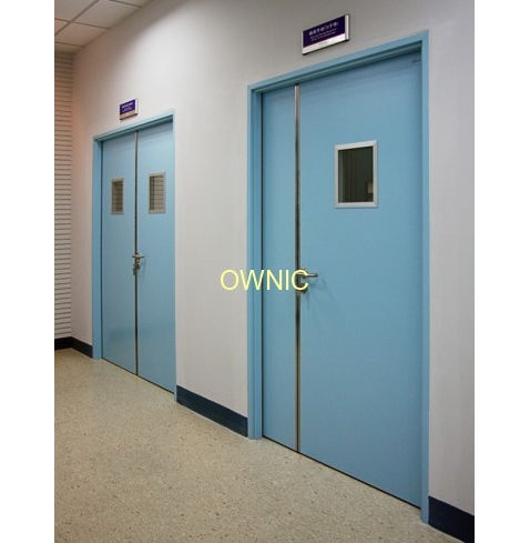 Puerta con blindaje - PSM-5 - OWNIC - de hospital / abatible / de acero inoxidable